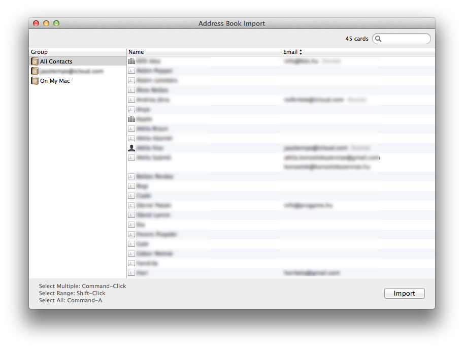 BillSonar Invoice Mac OS X Contact import