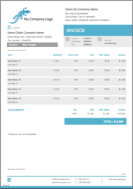 BillSonar Invoice Mac OS X Invoice template Elegant Blue