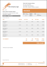 BillSonar Invoice Mac OS X Invoice template Elegant Orange