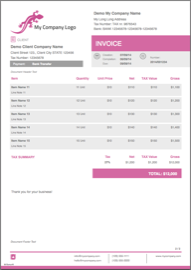 BillSonar Invoice Mac OS X Invoice template Elegant Pink