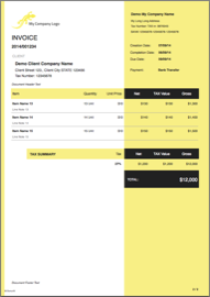 BillSonar Invoice Mac OS X Invoice template Massive Yellow