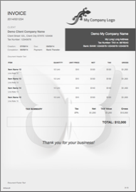 BillSonar Invoice Mac OS X Invoice template Butterfly Gray