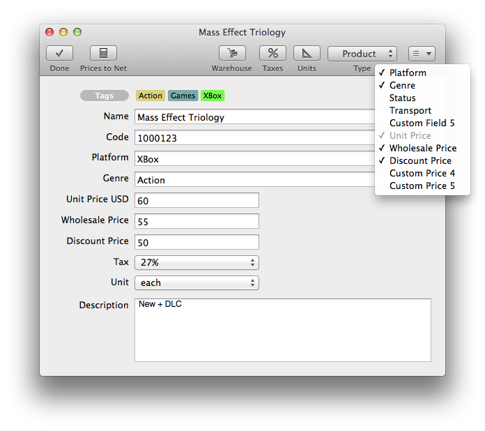BillSonar Invoice Mac OS X Products