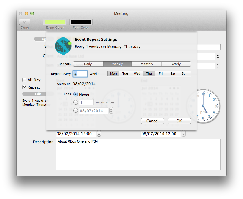 BillSonar Invoice Mac OS X To-do repetition